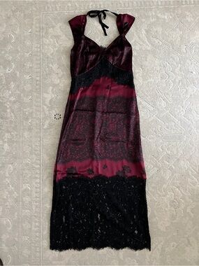 Rachel Zoe Black Lace Dress with Burgundy Satin Lining